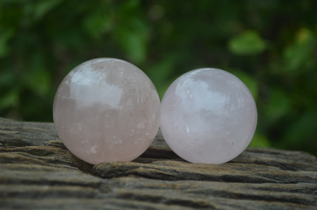 Polished Rose Quartz Spheres x 6 From Madagascar - Toprock Gemstones and Minerals 