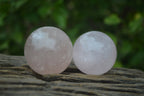 Polished Rose Quartz Spheres x 6 From Madagascar - Toprock Gemstones and Minerals 