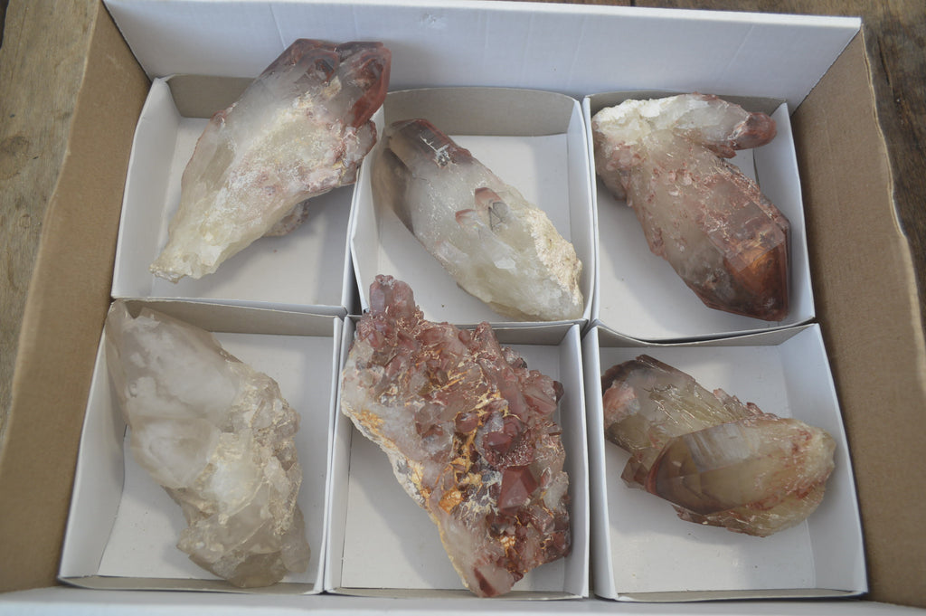 Natural Red Hematoid Quartz Clusters x 6 From Karoi, Zimbabwe - Toprock Gemstones and Minerals 