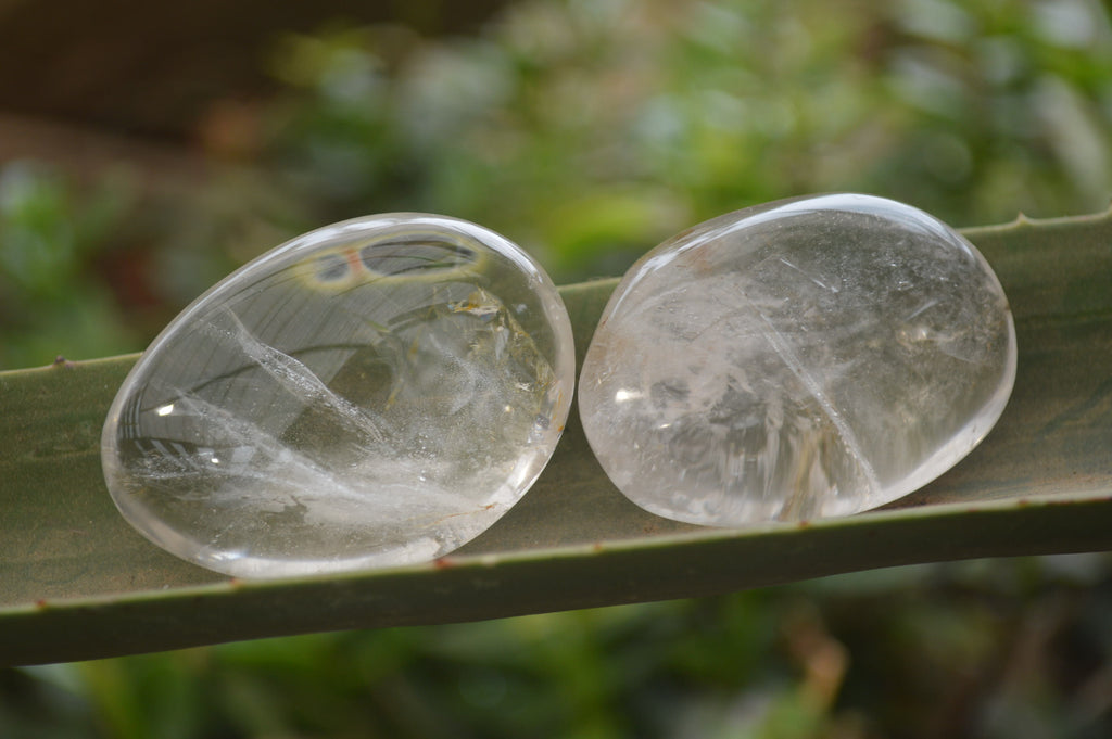 Polished Clear Quartz Palm Stones x 24 From Madagascar - Toprock Gemstones and Minerals 