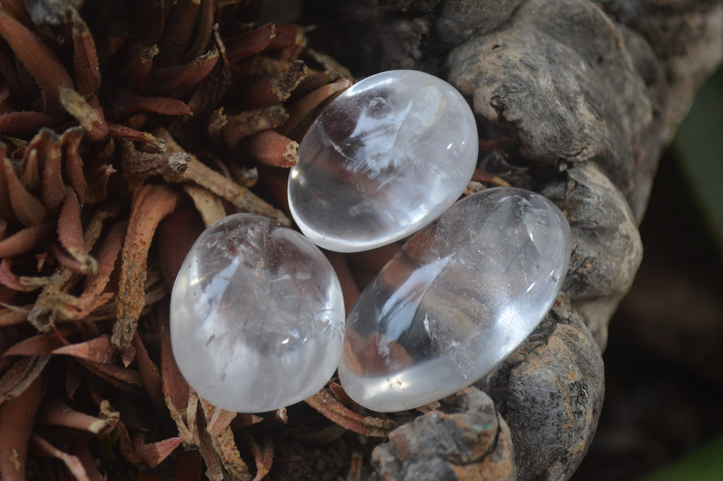Polished Clear Quartz Palm Stones x 24 From Madagascar - Toprock Gemstones and Minerals 