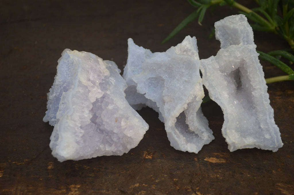 Natural Etched Blue Chalcedony Specimens x 12 From Nsanje, Malawi - Toprock Gemstones and Minerals 