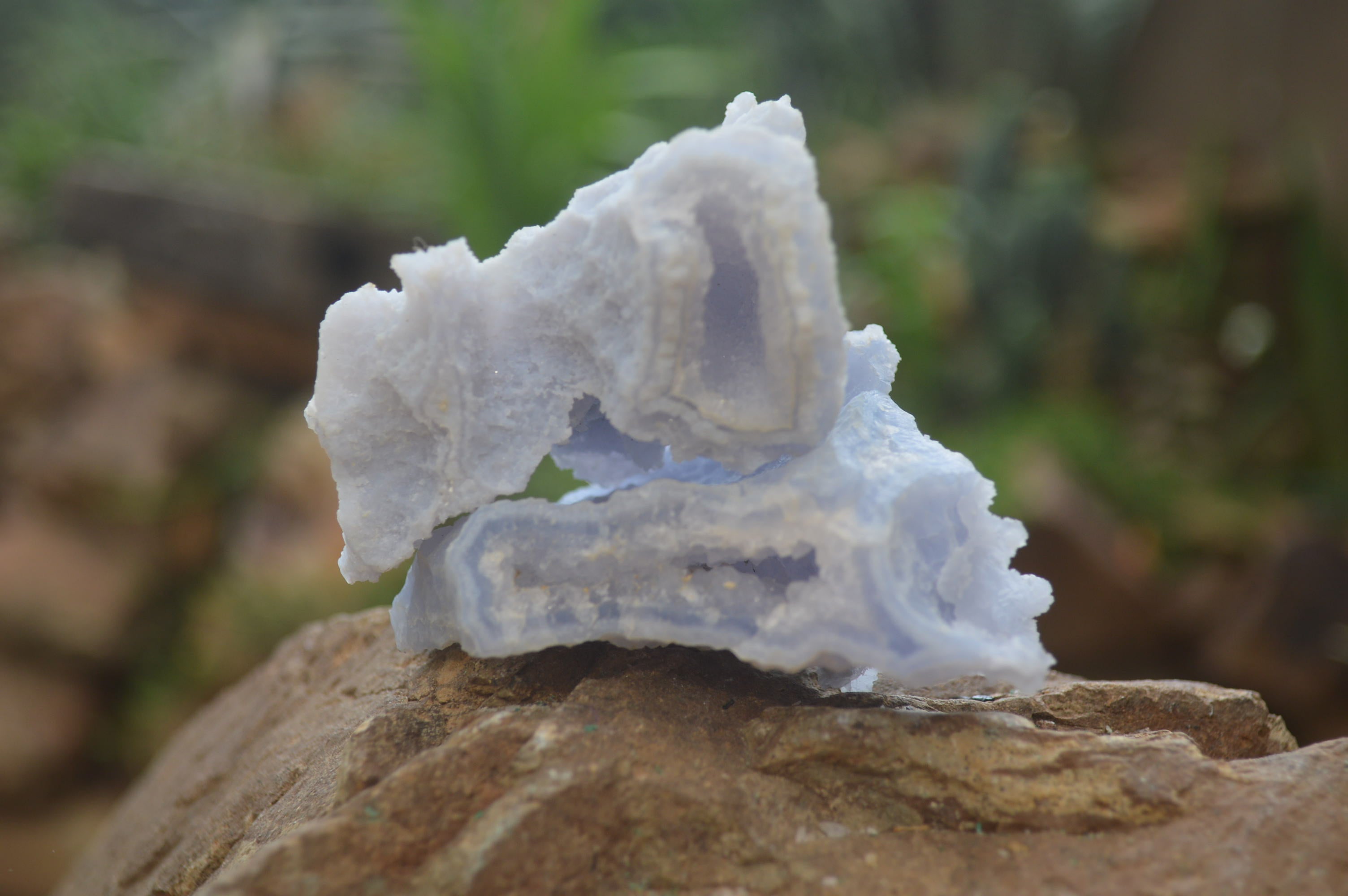 Natural Etched Blue Chalcedony Specimens x 12 From Nsanje, Malawi - Toprock Gemstones and Minerals 
