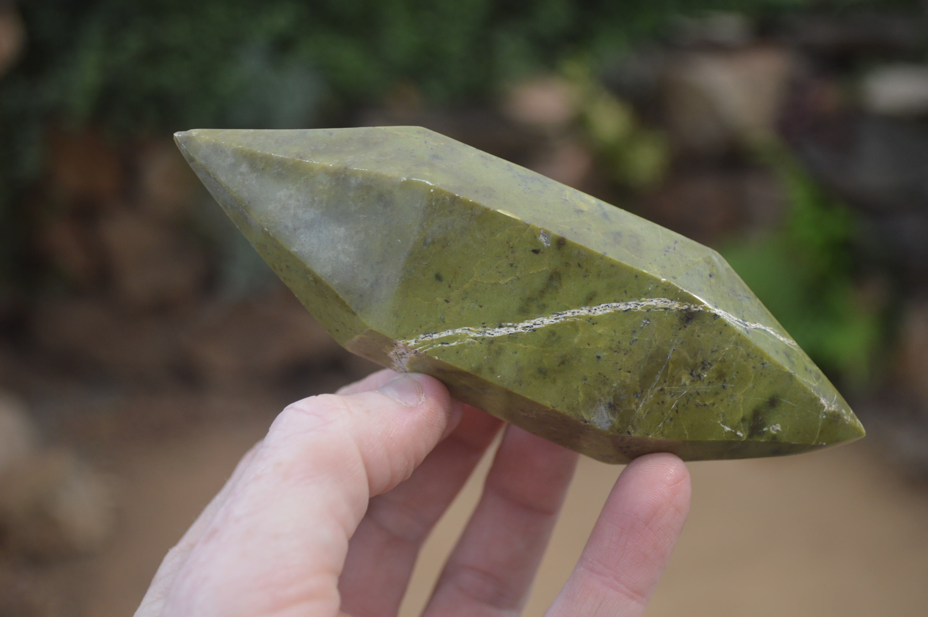 Polished Double Terminated Leopard Stone Points x 6 From Zimbabwe - Toprock Gemstones and Minerals 