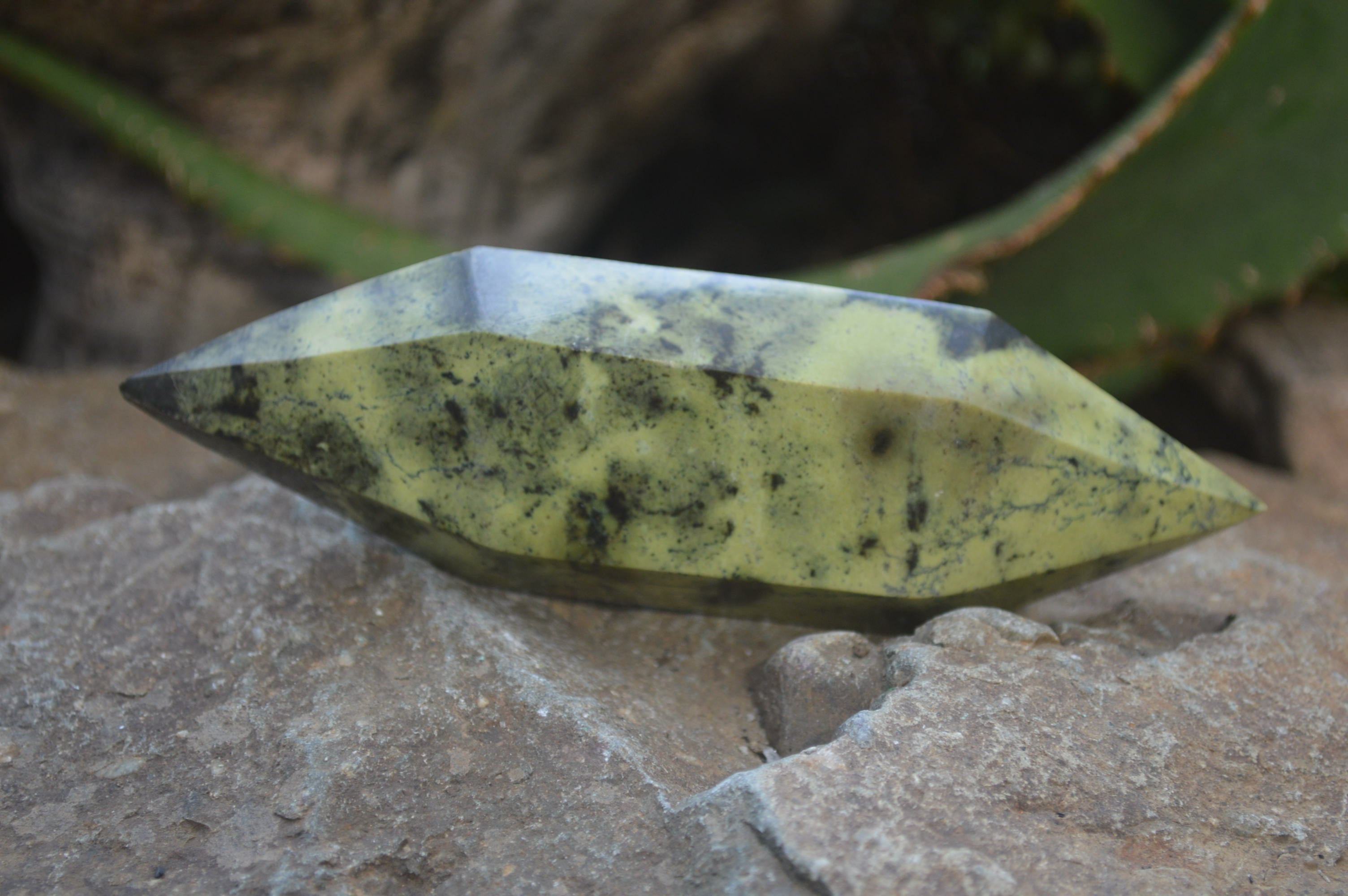 Polished Double Terminated Leopard Stone Points x 6 From Zimbabwe - Toprock Gemstones and Minerals 
