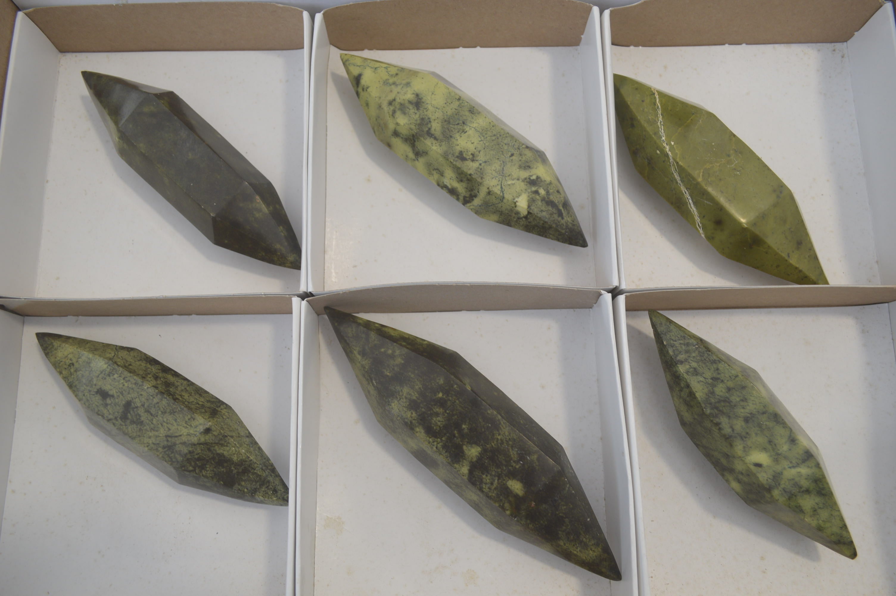 Polished Double Terminated Leopard Stone Points x 6 From Zimbabwe - Toprock Gemstones and Minerals 