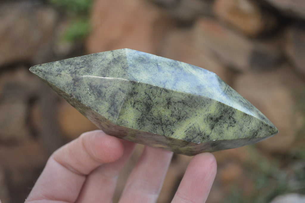 Polished Double Terminated Leopard Stone Points x 6 From Zimbabwe - Toprock Gemstones and Minerals 