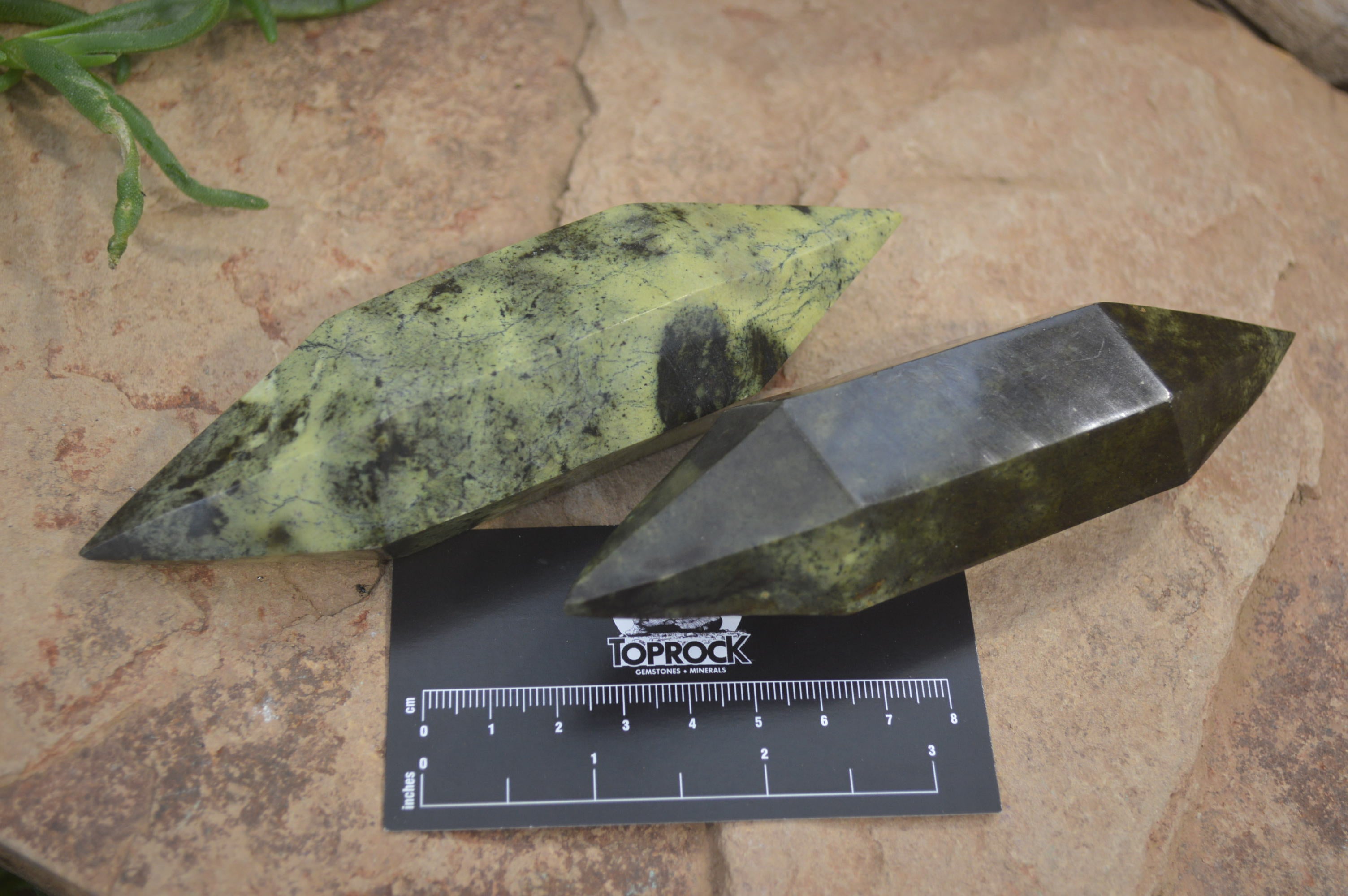 Polished Double Terminated Leopard Stone Points x 6 From Zimbabwe - Toprock Gemstones and Minerals 