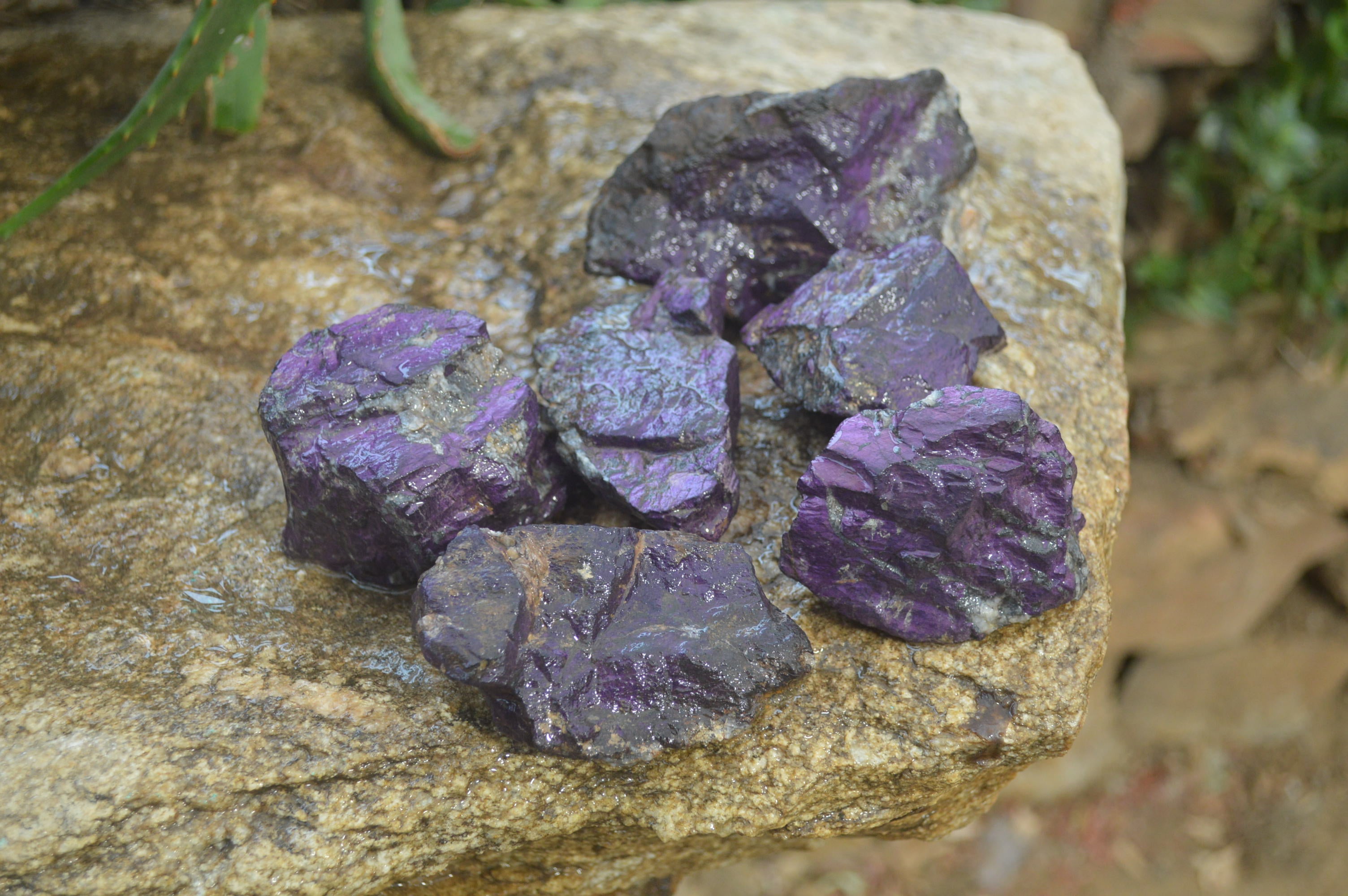 Natural Metallic Purpurite Cobbed Specimens x 6 From Erongo, Namibia - Toprock Gemstones and Minerals 