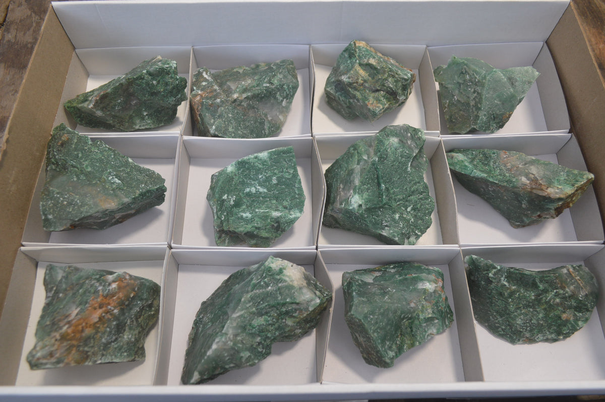 Natural Swazi Jade Cobbed Specimens x 12 from Swaziland - Toprock Gemstones and Minerals 