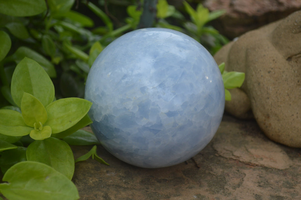 Polished Blue Calcite Spheres x 2 From Madagascar - Toprock Gemstones and Minerals 
