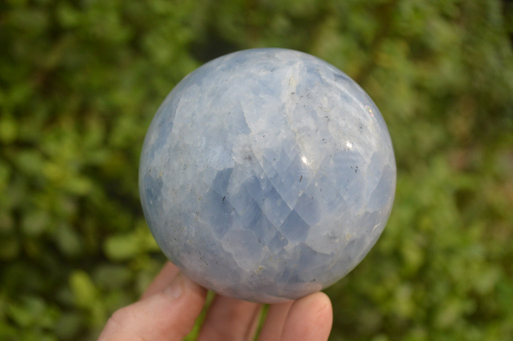 Polished Blue Calcite Spheres x 2 From Madagascar - Toprock Gemstones and Minerals 