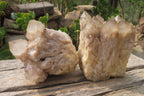 Natural Cascading Smokey Quartz Clusters x 2 From Luena, Congo - Toprock Gemstones and Minerals 