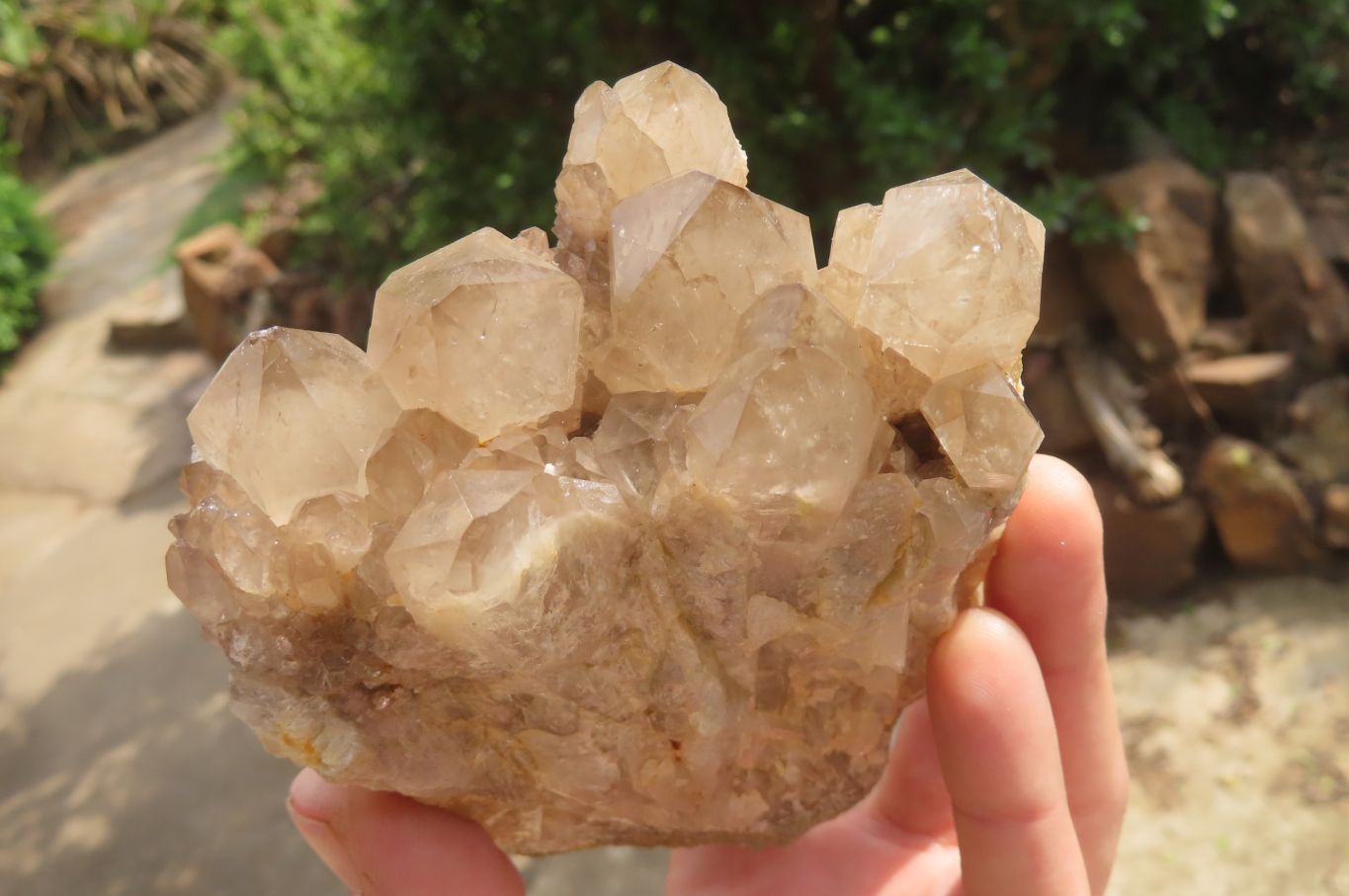 Natural Cascading Smokey Quartz Clusters x 2 From Luena, Congo - Toprock Gemstones and Minerals 