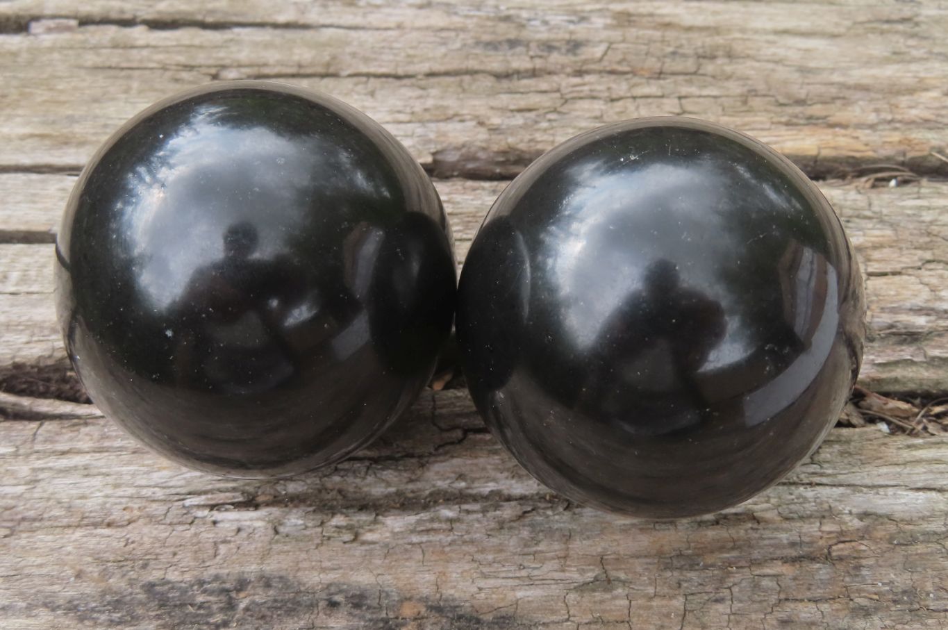 Polished Black Basalt Spheres x 12 From Madagascar - Toprock Gemstones and Minerals 