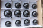 Polished Black Basalt Spheres x 12 From Madagascar - Toprock Gemstones and Minerals 