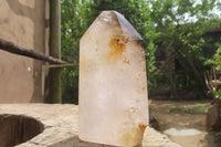 Polished Smokey Window Quartz Crystals x 2 From Madagascar - Toprock Gemstones and Minerals 