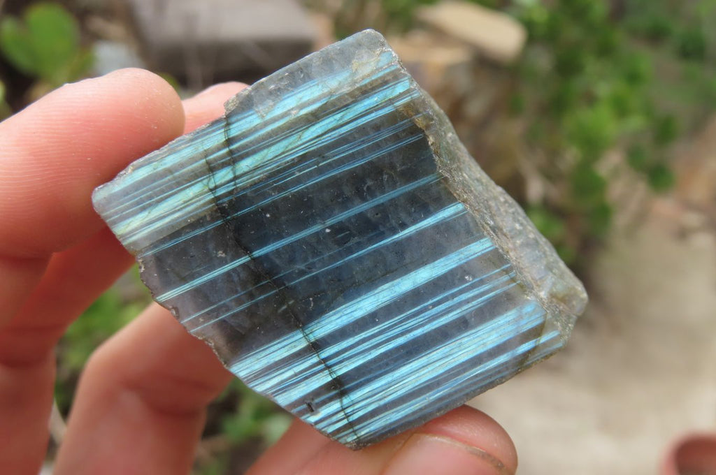 Polished On One Side Labradorite Specimens x 24 From Madagascar - Toprock Gemstones and Minerals 
