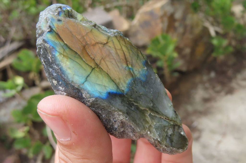 Polished On One Side Labradorite Specimens x 24 From Madagascar - Toprock Gemstones and Minerals 