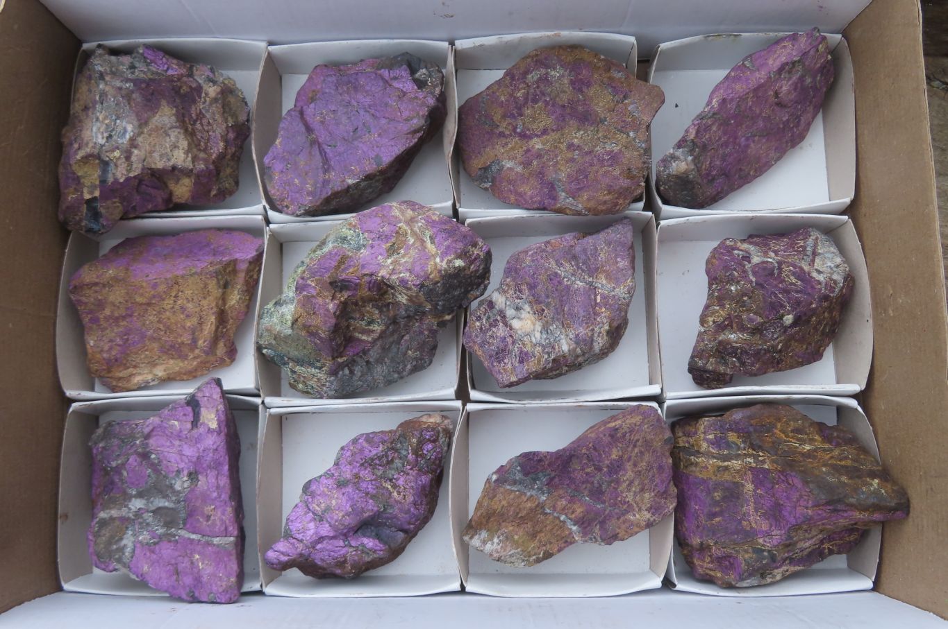 Natural Metallic Purpurite Cobbed Specimens x 12 From Erongo, Namibia - Toprock Gemstones and Minerals 