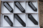 Polished Double Terminated Black Basalt Points x 6 From Madagascar - Toprock Gemstones and Minerals 