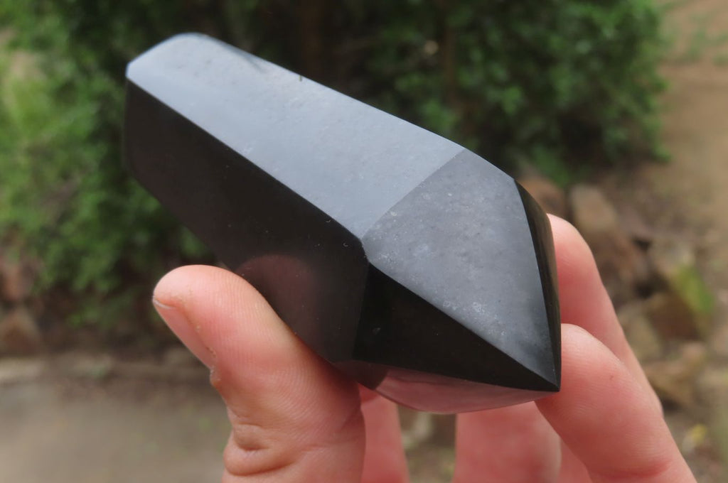 Polished Double Terminated Black Basalt Points x 6 From Madagascar - Toprock Gemstones and Minerals 