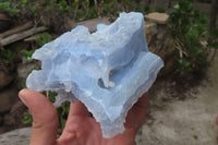 Natural Etched Blue Chalcedony Specimens x 3 From Nsanje, Malawi - Toprock Gemstones and Minerals 
