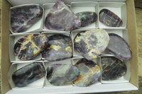 Polished Watermelon Fluorite Free Forms x 12 From Uis, Namibia - Toprock Gemstones and Minerals 