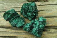 Natural Silky Malachite Specimens x 6 From Kasompe, Congo - Toprock Gemstones and Minerals 