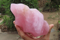 Polished Rose Quartz Flame Sculpture x 1 From Madagascar - Toprock Gemstones and Minerals 