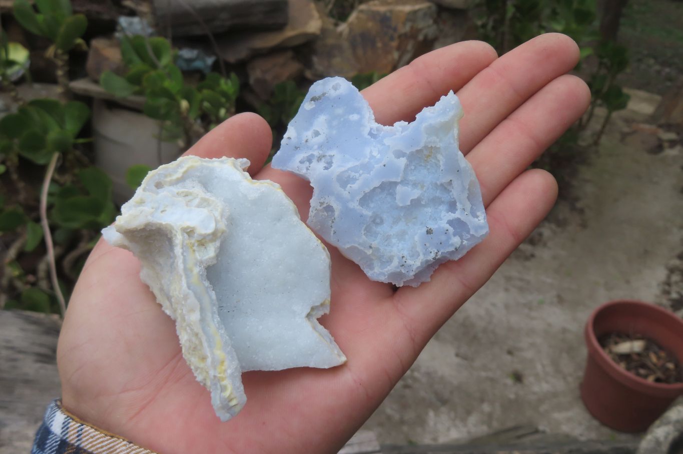 Natural Etched Blue Chalcedony Specimens x 35 From Nsanje, Malawi - Toprock Gemstones and Minerals 