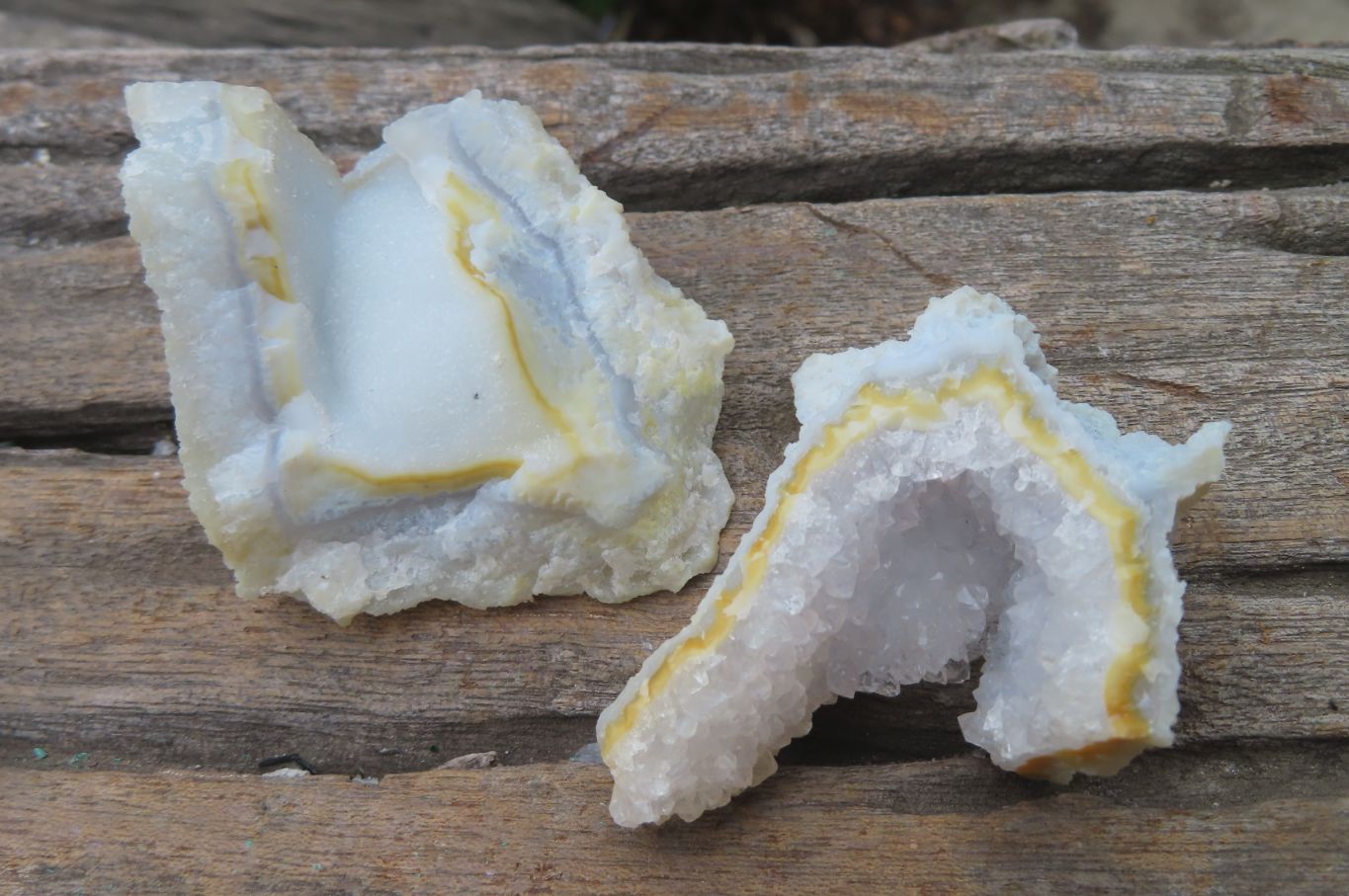 Natural Etched Blue Chalcedony Specimens x 35 From Nsanje, Malawi - Toprock Gemstones and Minerals 