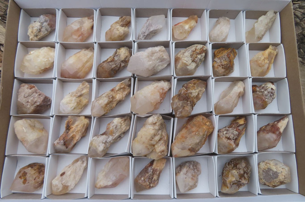 Natural Pineapple Candle Quartz Crystals x 35 From Antsirabe, Madagascar - Toprock Gemstones and Minerals 