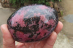 Polished On One Side Rhodonite Standing Free Forms x 4 From Madagascar - Toprock Gemstones and Minerals 