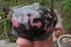 Polished On One Side Rhodonite Standing Free Forms x 4 From Madagascar - Toprock Gemstones and Minerals 