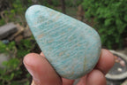 Polished Amazonite Palm Stones x 24 from Zimbabwe - Toprock Gemstones and Minerals 