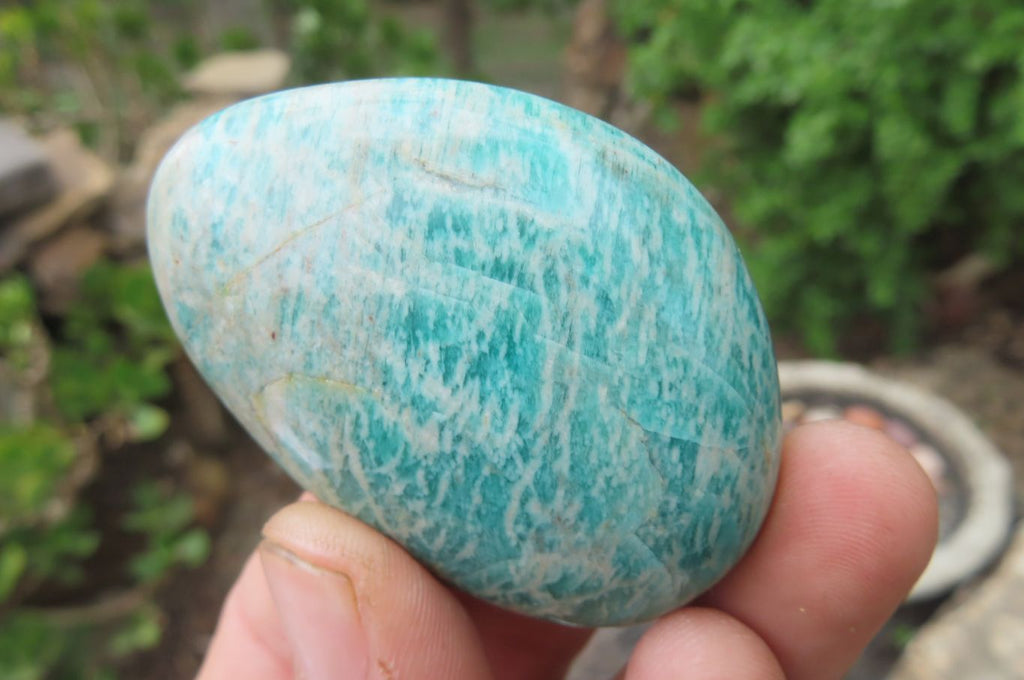 Polished Amazonite Palm Stones x 24 from Zimbabwe - Toprock Gemstones and Minerals 