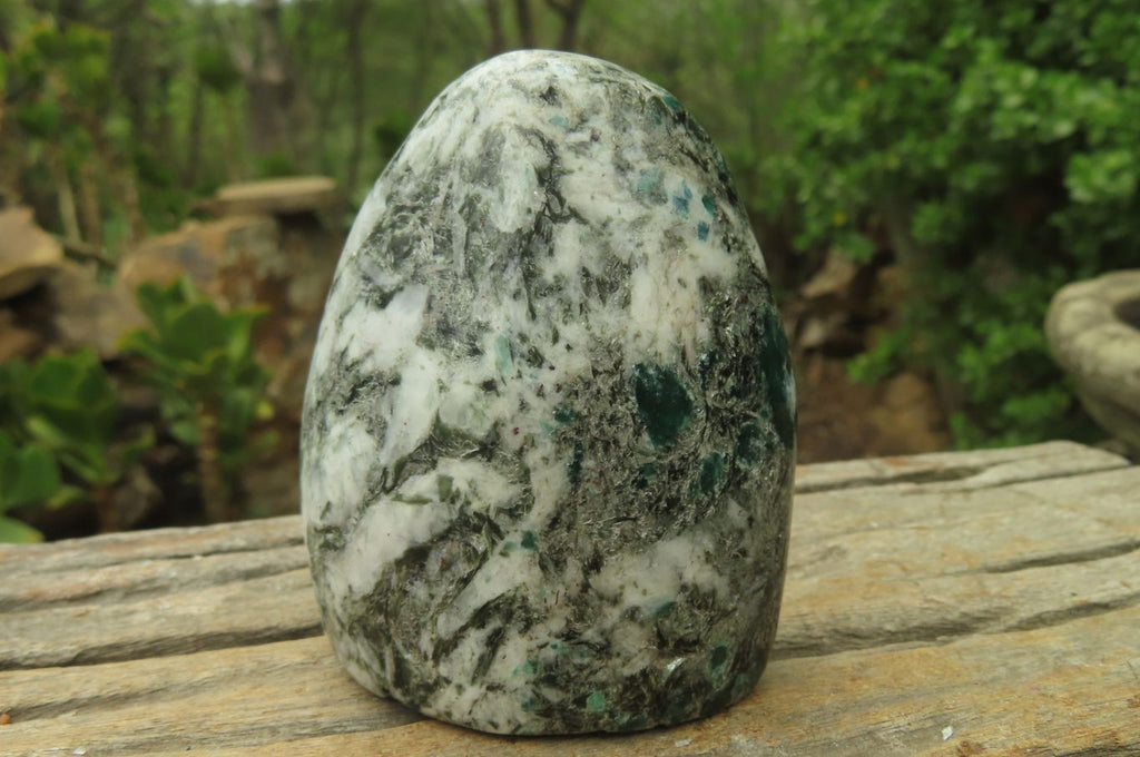 Polished Rare Emerald Mica In Matrix Standing Free Forms x 4 From Mutoko, Zimbabwe - Toprock Gemstones and Minerals 