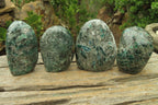 Polished Rare Emerald Mica In Matrix Standing Free Forms x 4 From Mutoko, Zimbabwe - Toprock Gemstones and Minerals 