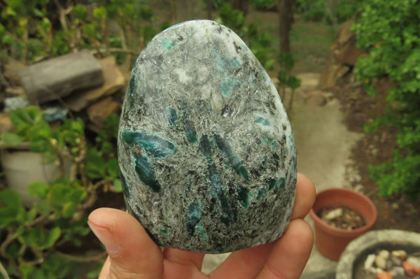 Polished Rare Emerald Mica In Matrix Standing Free Forms x 4 From Mutoko, Zimbabwe - Toprock Gemstones and Minerals 