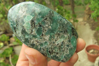 Polished Rare Emerald Mica In Matrix Standing Free Forms x 4 From Mutoko, Zimbabwe - Toprock Gemstones and Minerals 