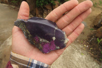 Polished On One Side Metallic Purpurite Specimens x 6 From Namibia - Toprock Gemstones and Minerals 