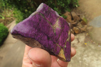 Polished On One Side Metallic Purpurite Specimens x 6 From Namibia - Toprock Gemstones and Minerals 