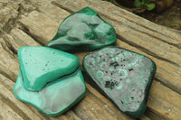 Polished Flower Banded Malachite Free Forms x 6 From Congo - Toprock Gemstones and Minerals 