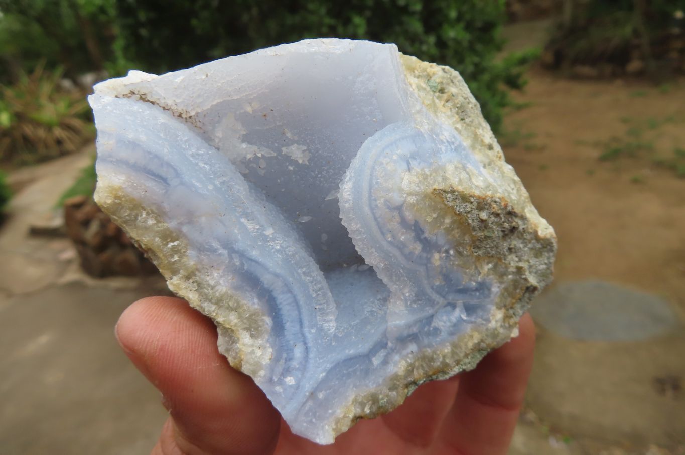 Natural Blue Lace Agate Geode Specimens x 6 From Malawi - Toprock Gemstones and Minerals 