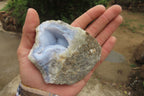 Natural Blue Lace Agate Geode Specimens x 6 From Malawi - Toprock Gemstones and Minerals 