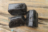 Natural Alluvial Schorl Black Tourmaline Crystals x 18 From Zimbabwe - Toprock Gemstones and Minerals 