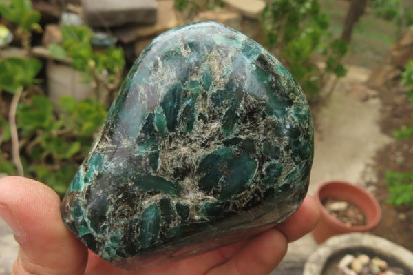 Polished Rare Emerald Mica In Matrix Standing Free Forms x 3 From Mutoko, Zimbabwe - Toprock Gemstones and Minerals 