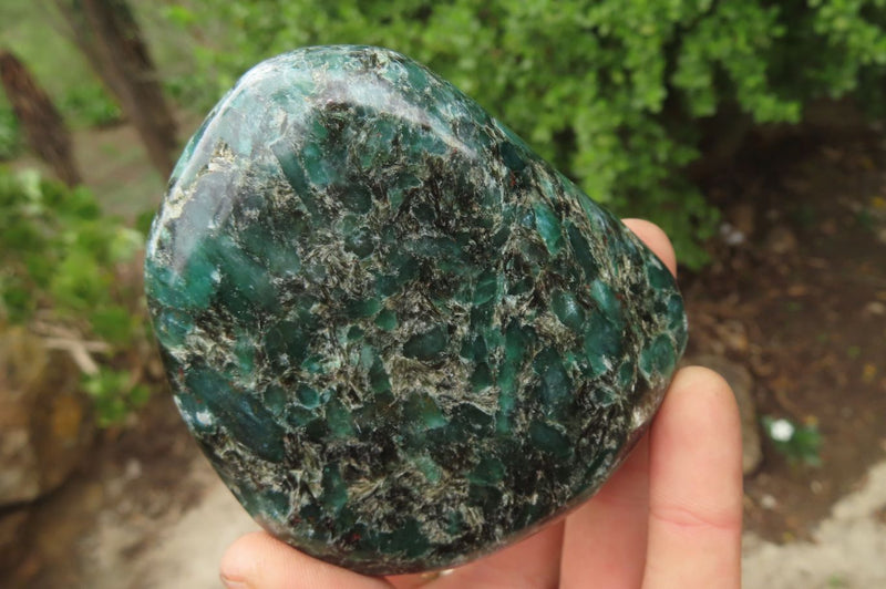 Polished Rare Emerald Mica In Matrix Standing Free Forms x 3 From Mutoko, Zimbabwe - Toprock Gemstones and Minerals 