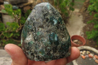 Polished Rare Emerald Mica In Matrix Standing Free Forms x 3 From Mutoko, Zimbabwe - Toprock Gemstones and Minerals 